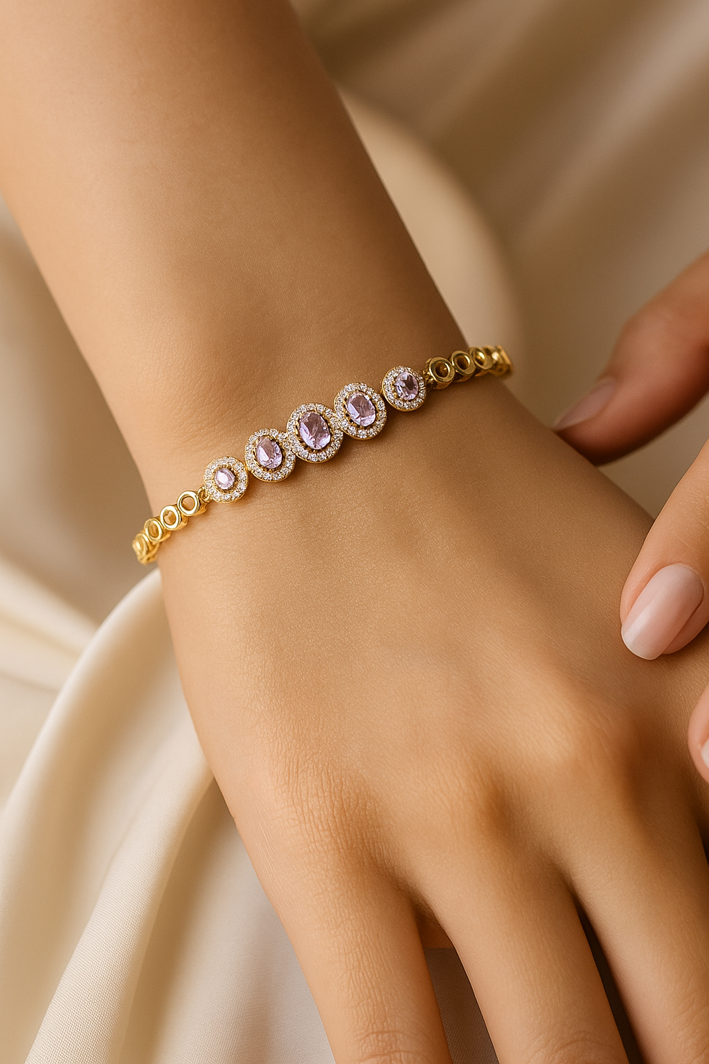 Lavender Luxe Gold Bracelet